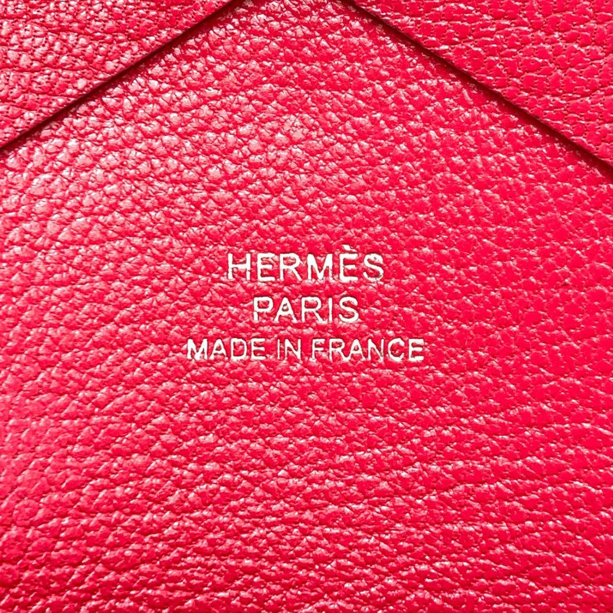 Hermes Calvi Duo Rose Silver Card Case Chevre