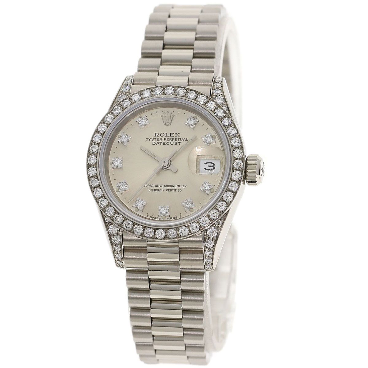 Rolex Datejust Diamond Watch 18k White Gold
