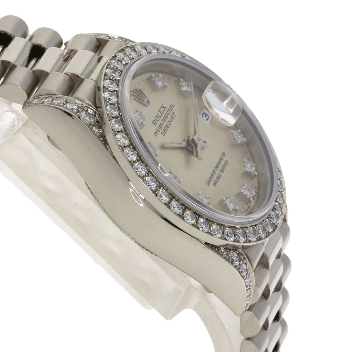 Rolex Datejust Diamond Watch 18k White Gold