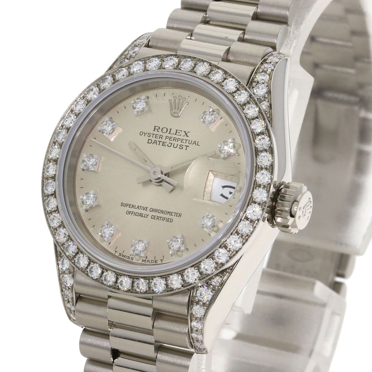 Rolex Datejust Diamond Watch 18k White Gold