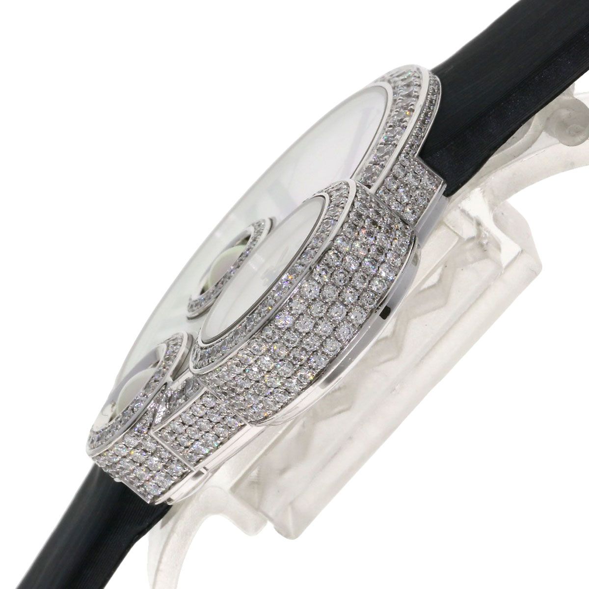 Cartier Lou Watch 18k White Gold Leather Diamond
