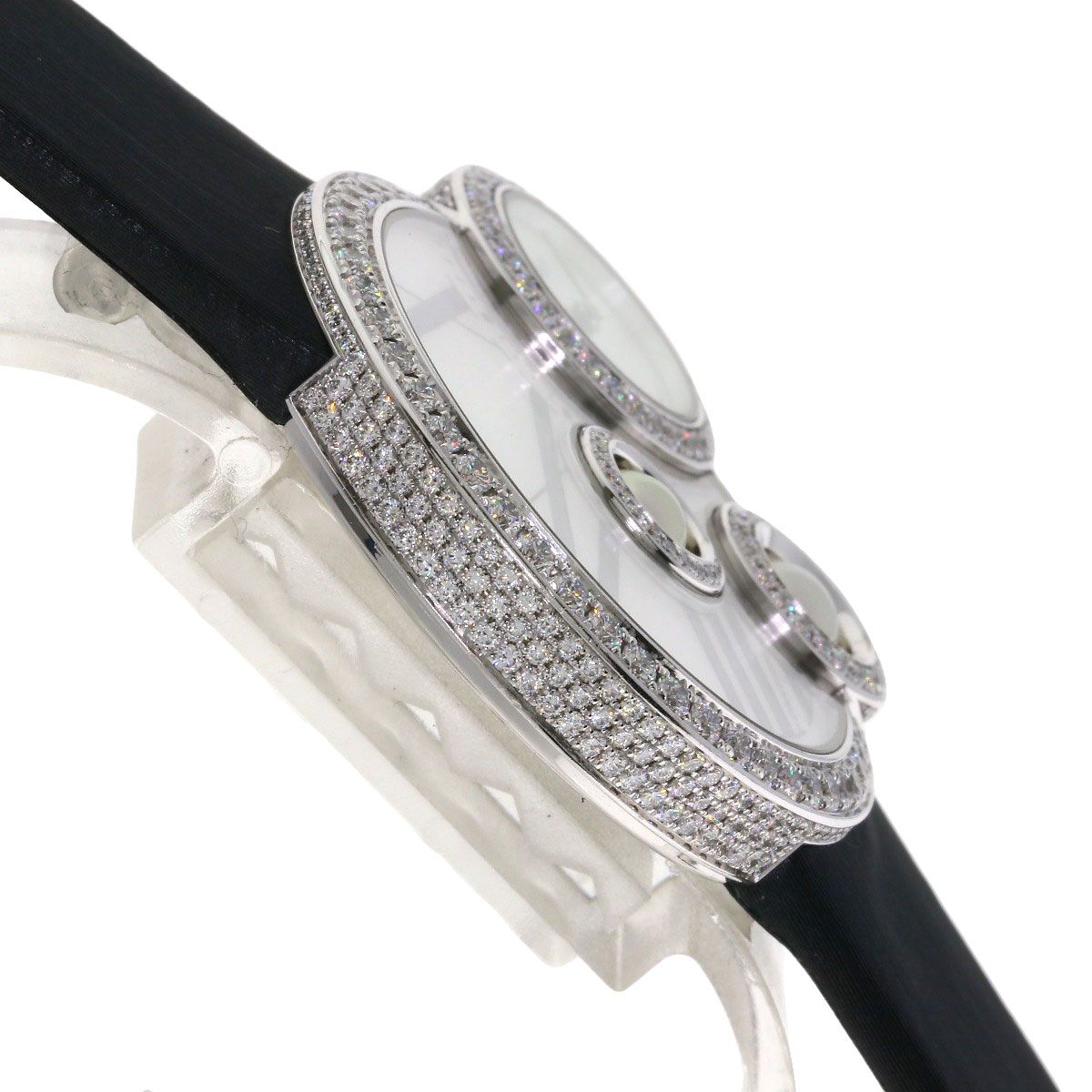 Cartier Lou Watch 18k White Gold Leather Diamond