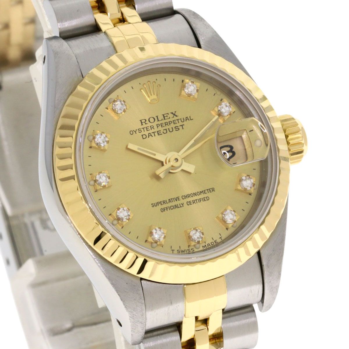 Rolex Datejust Diamond Watch SS Yellow Gold 18k