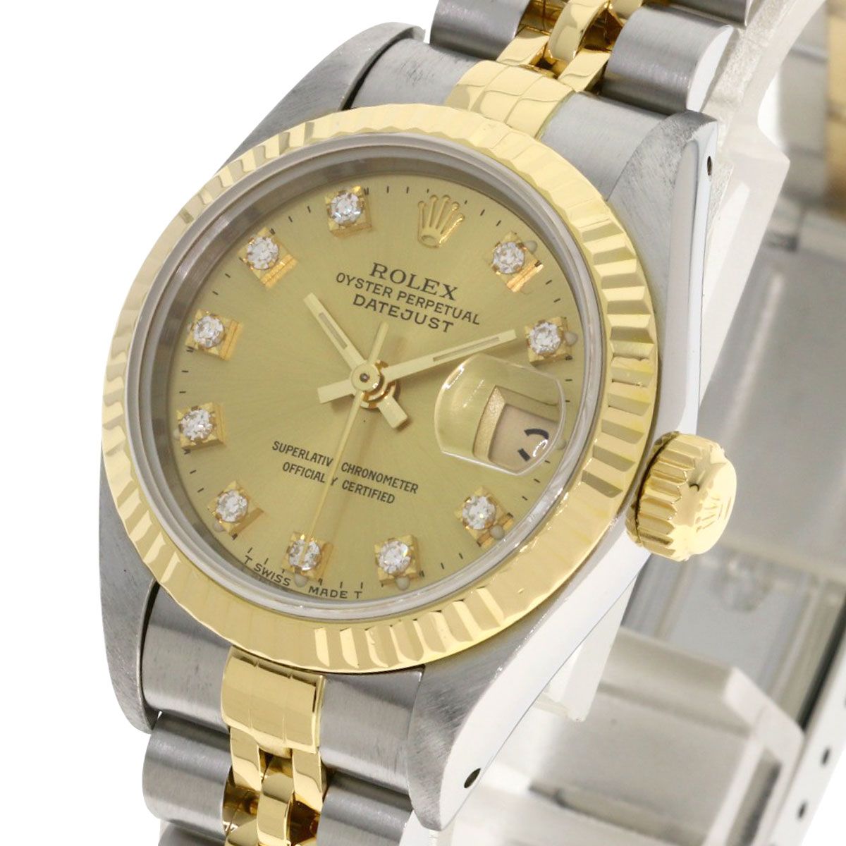 Rolex Datejust Diamond Watch SS Yellow Gold 18k