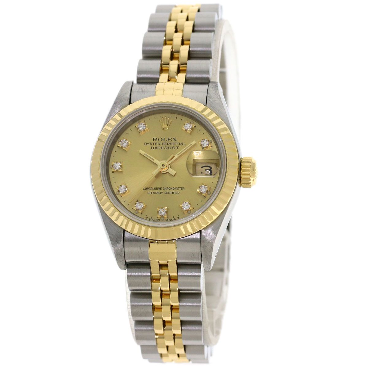 Rolex Datejust Diamond Watch SS Yellow Gold 18k