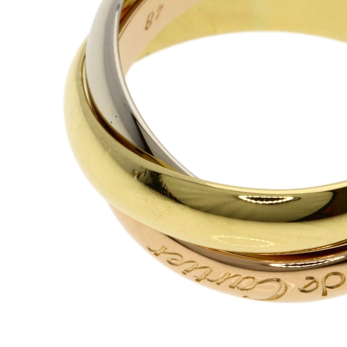 Cartier Trinity 48 Ring 18k Yellow Gold 18k White Pink
