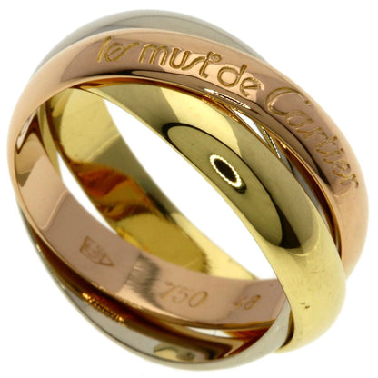 Cartier Trinity 48 Ring 18k Yellow Gold 18k White Pink