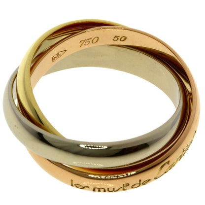 Cartier Trinity 50 Ring 18k Yellow Gold 18k White Pink