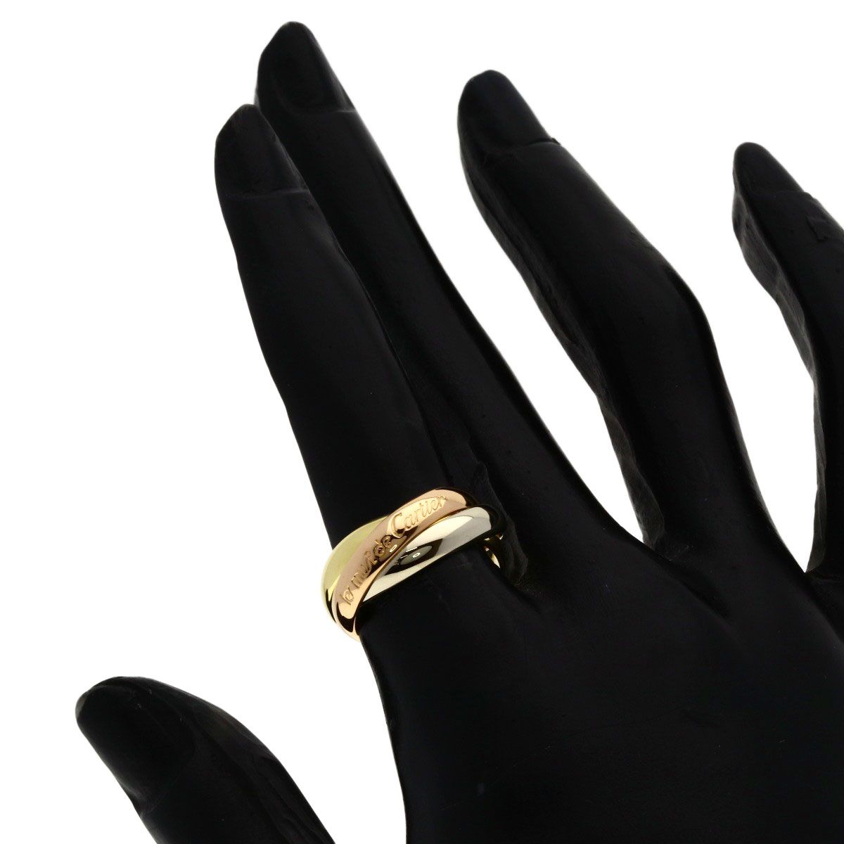 Cartier Trinity 49 Ring 18k Yellow Gold 18k White Pink
