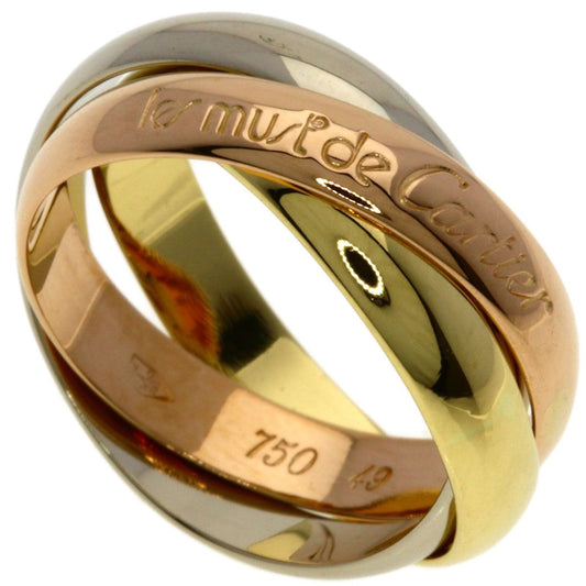 Cartier Trinity 49 Ring 18k Yellow Gold 18k White Pink