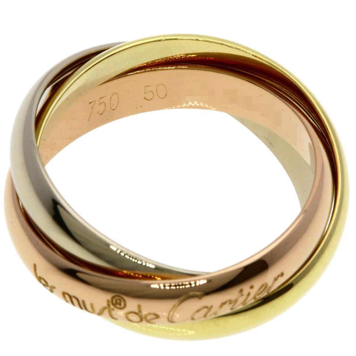 Cartier Trinity 50 Ring 18k Yellow Gold 18k White Pink
