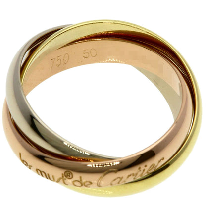 Cartier Trinity 50 Ring 18k Yellow Gold 18k White Pink