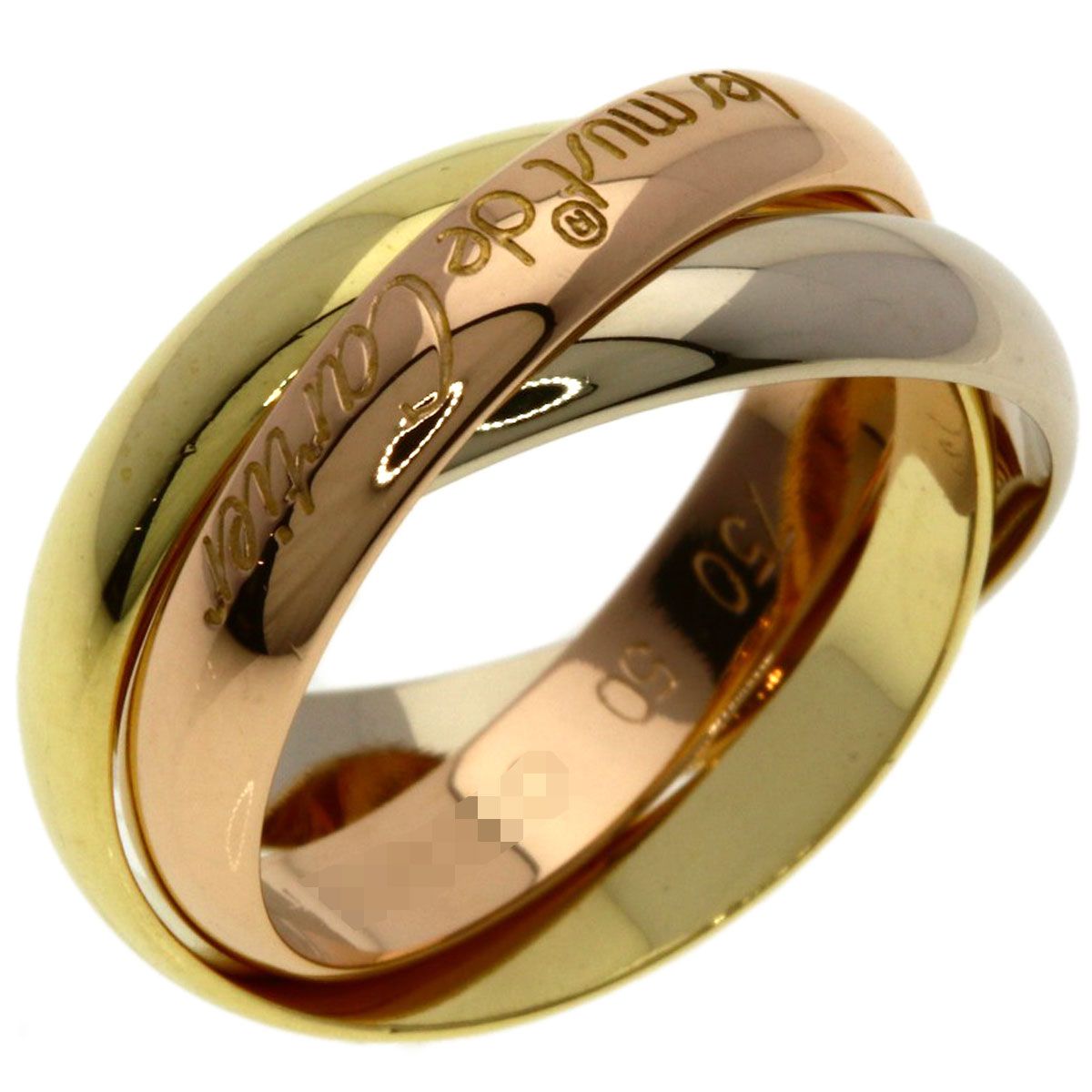 Cartier Trinity 50 Ring 18k Yellow Gold 18k White Pink