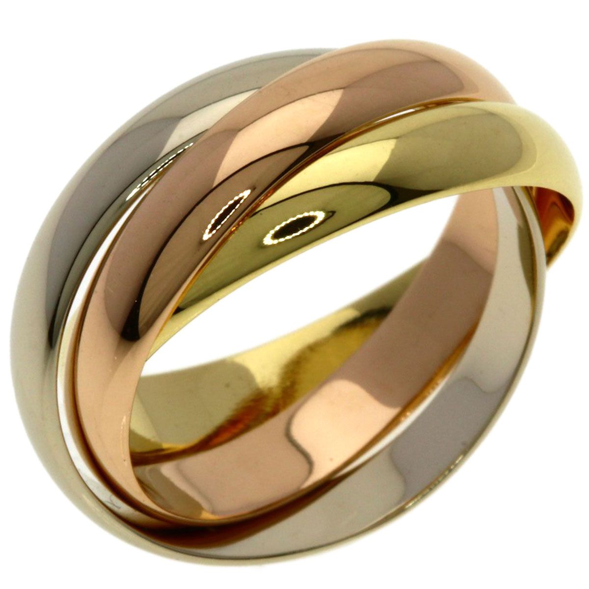 Cartier Trinity 49 Ring 18k Yellow Gold 18k White Pink