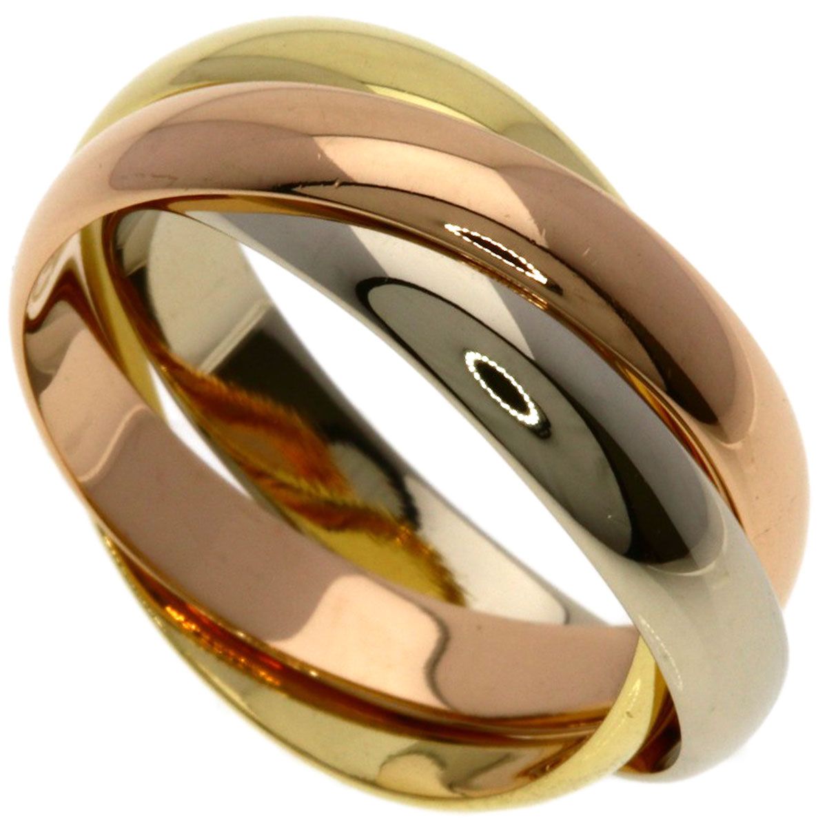Cartier Trinity 49 Ring 18k Yellow Gold 18k White Pink