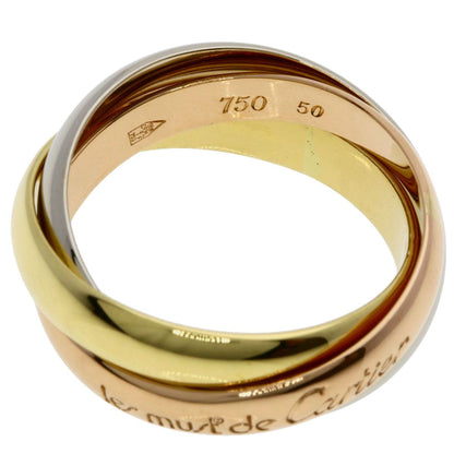 Cartier Trinity 50 Ring 18k Yellow Gold 18k White Pink
