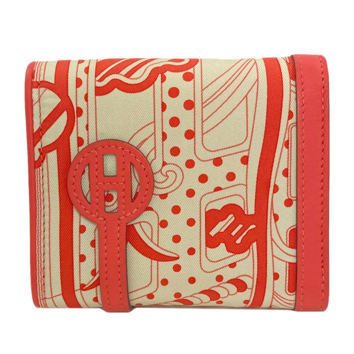 Hermes Avec Soie Silver Bifold Wallet Silk
