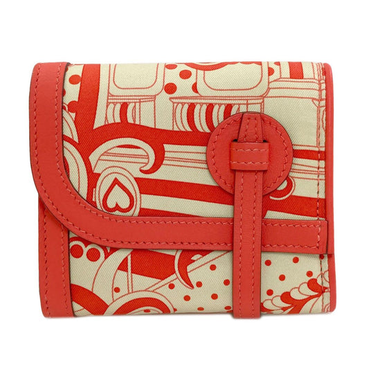Hermes Avec Soie Silver Bifold Wallet Silk