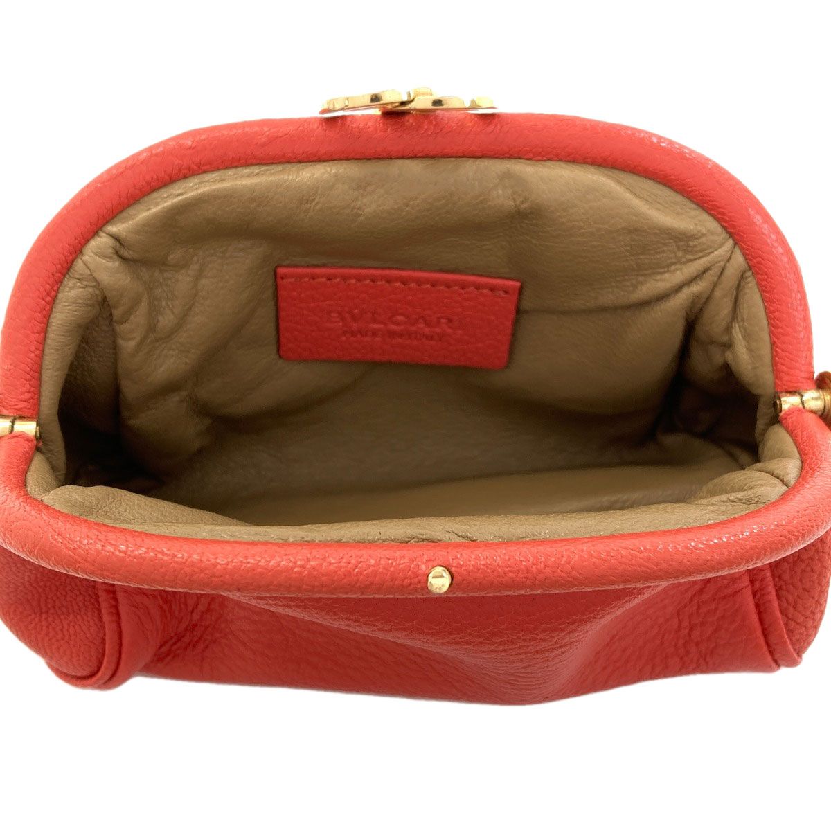 Bvlgari Pouch Leather Red