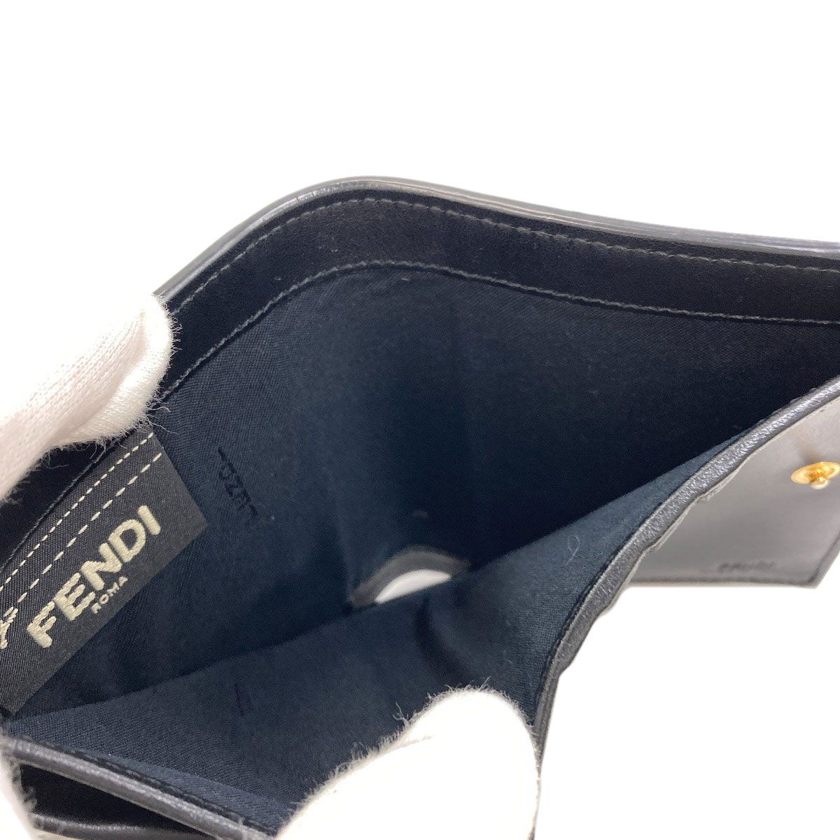 Fendi Logo Bifold Wallet Leather