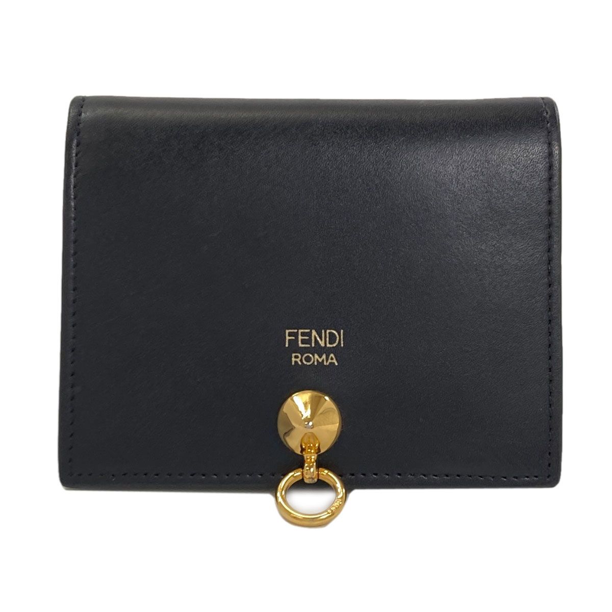 Fendi Logo Bifold Wallet Leather