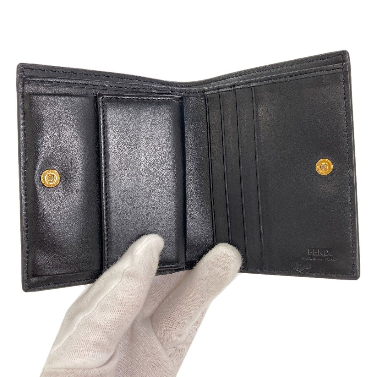 Fendi Logo Bifold Wallet Leather