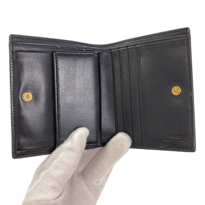 Fendi Logo Bifold Wallet Leather