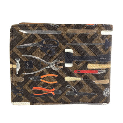 Fendi Zucca Pattern Twill Print Bifold Wallet