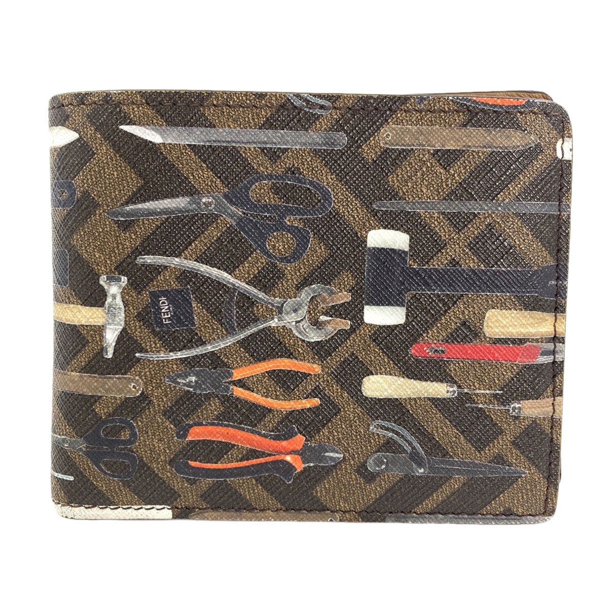 Fendi Zucca Pattern Twill Print Bifold Wallet