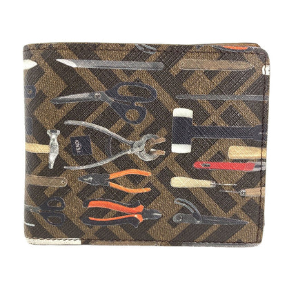 Fendi Zucca Pattern Twill Print Bifold Wallet