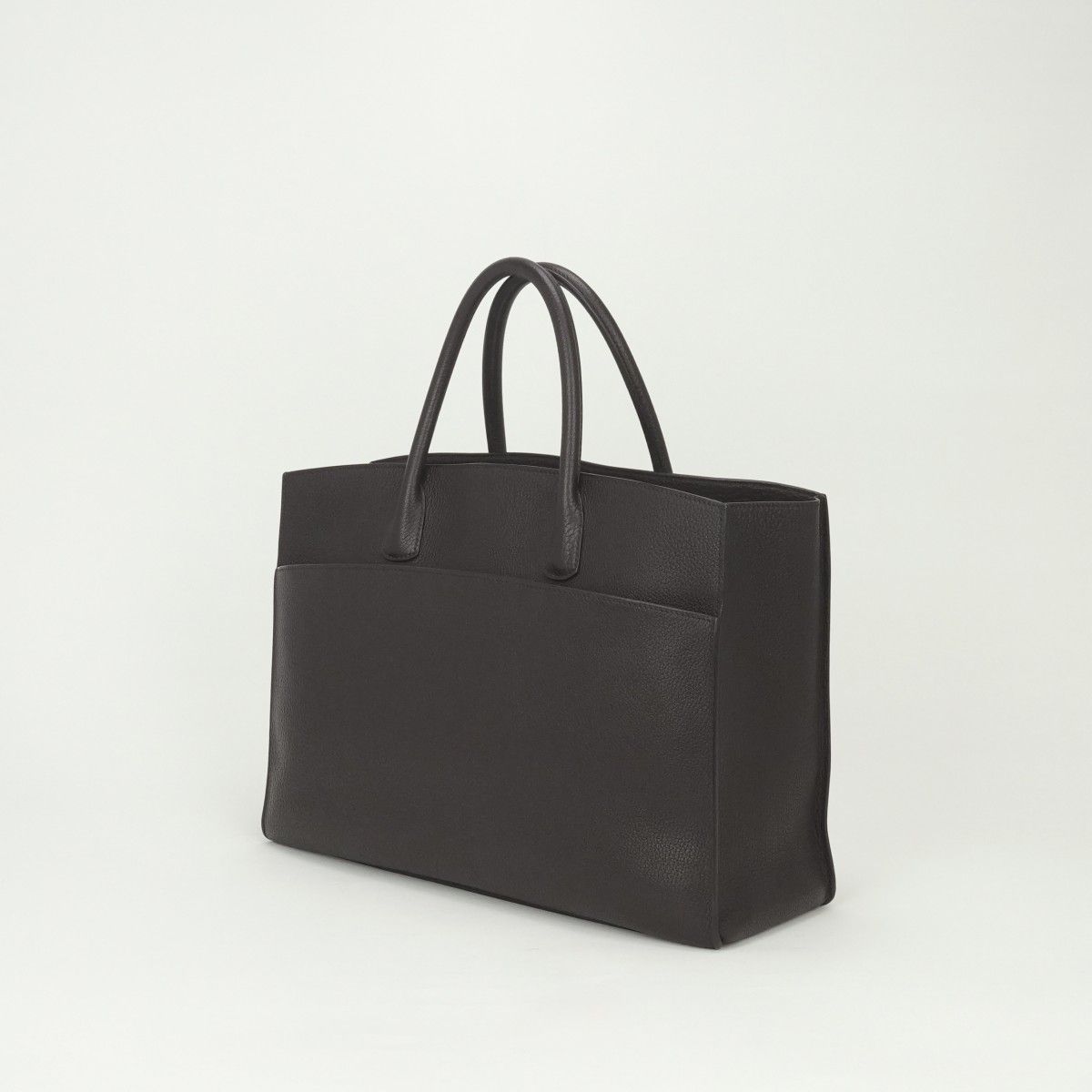 Hermes White Bus GM Tote Togo Chocolate Brown Gold Handbag Business Briefcase