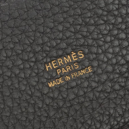 Hermes White Bus GM Tote Togo Chocolate Brown Gold Handbag Business Briefcase