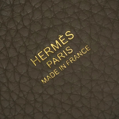 Hermes Picotin Lock PM 18 Tote Taurillon Clemence Etoupe Gray Gold Handbag