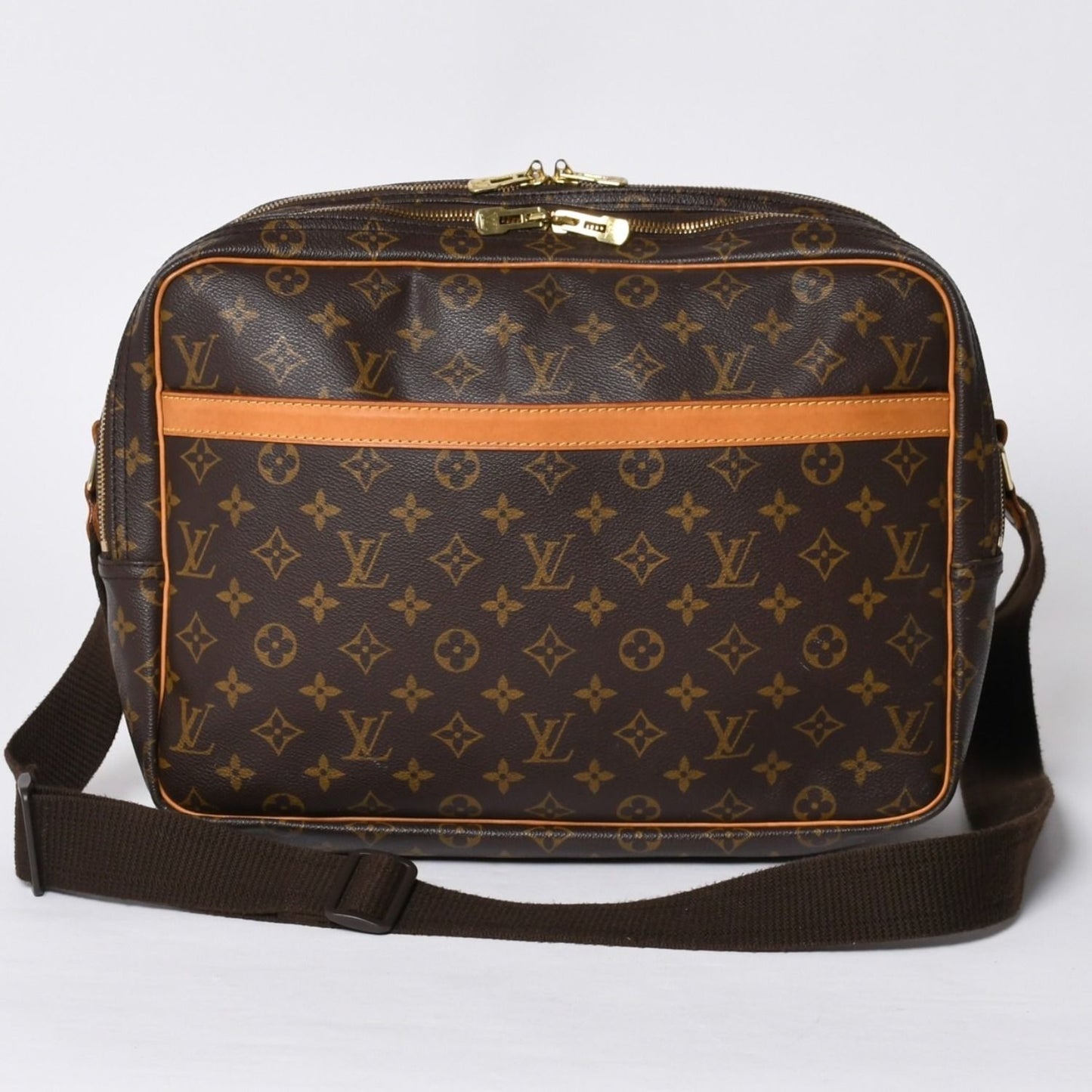 Louis Vuitton Shoulder Bag Reporter GM Monogram Brown Gold