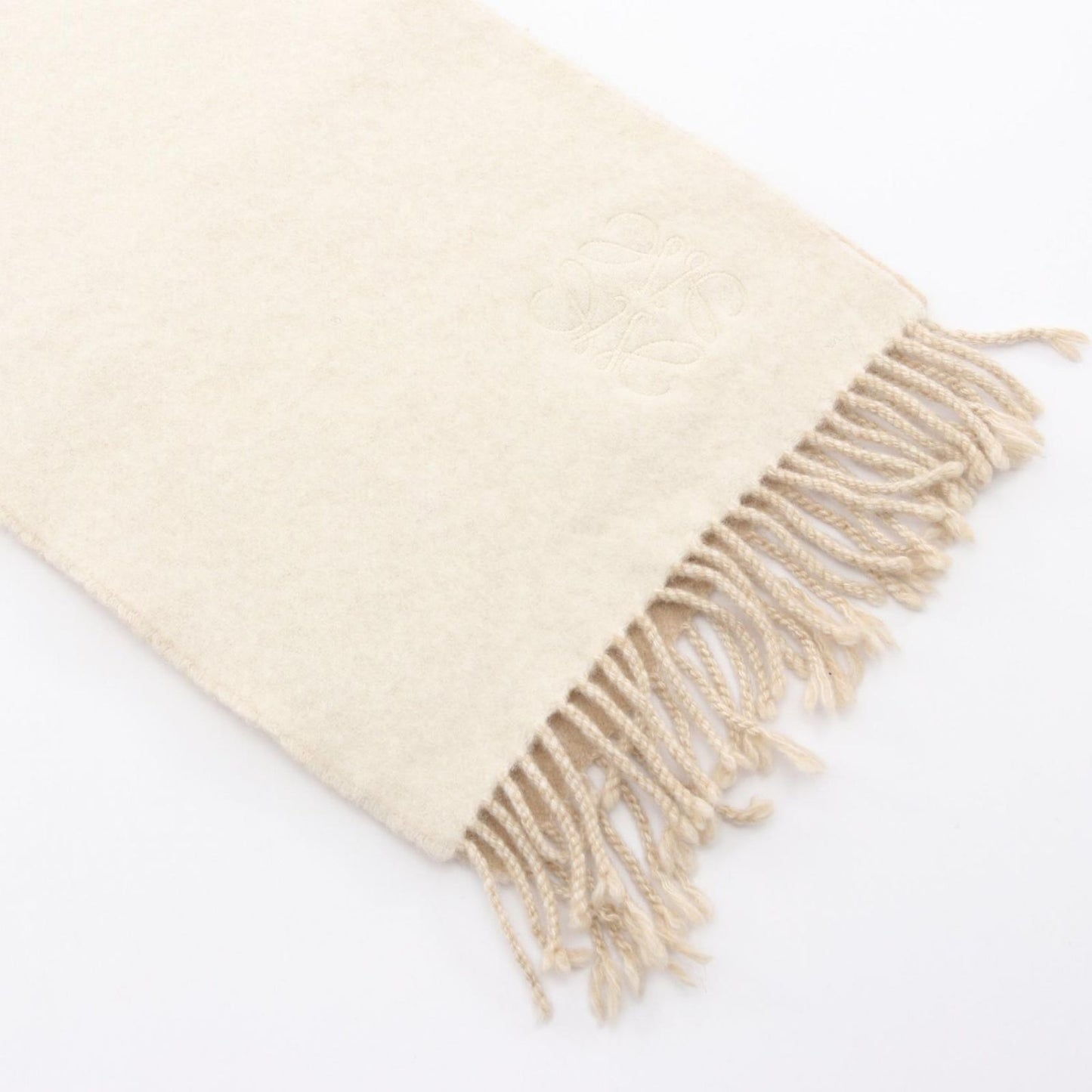Loewe Scarf Anagram Beige Wool