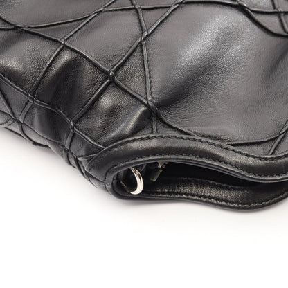Dior Handbag Granville Cannage 2-Way Black Leather
