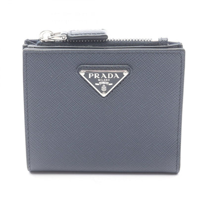 Prada Bifold Wallet Saffiano Navy Leather Triangle Logo