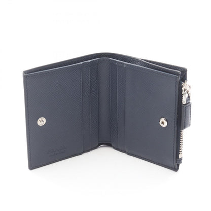 Prada Bifold Wallet Saffiano Navy Leather Triangle Logo