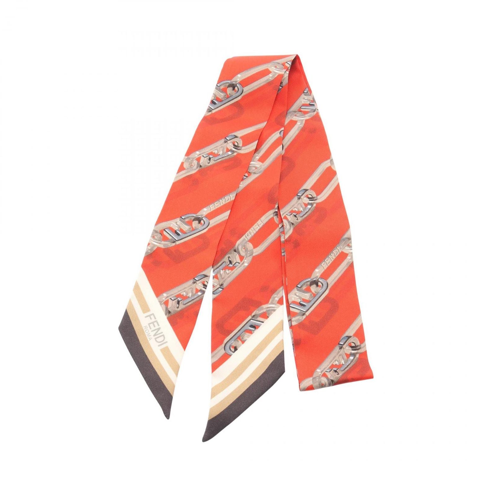 Fendi Scarf Wrappy Red Silk