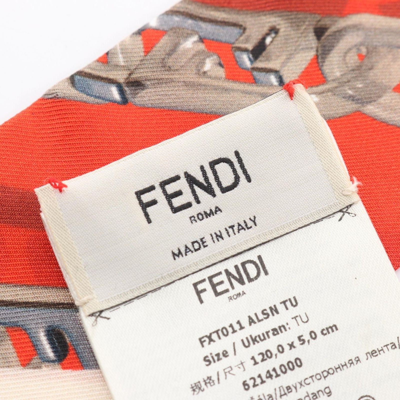 Fendi Scarf Wrappy Red Silk