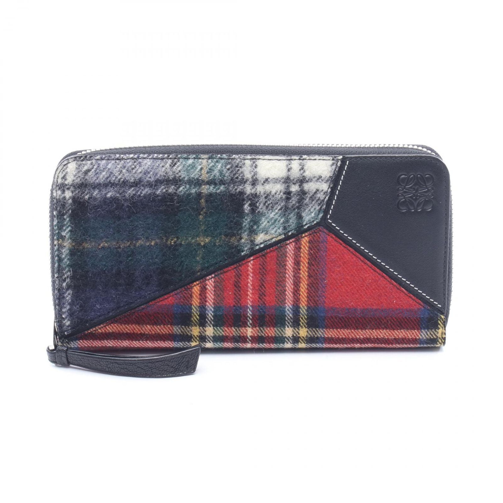 Loewe Round Wallet Puzzle Around Zip Black Green Red Leather