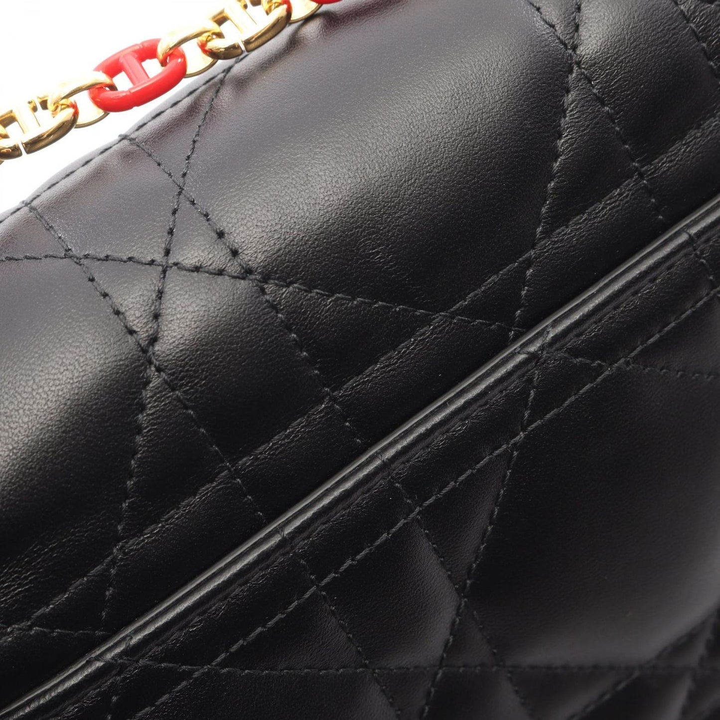 Dior Shoulder Bag Miss Caro Macro Cannage Black Leather