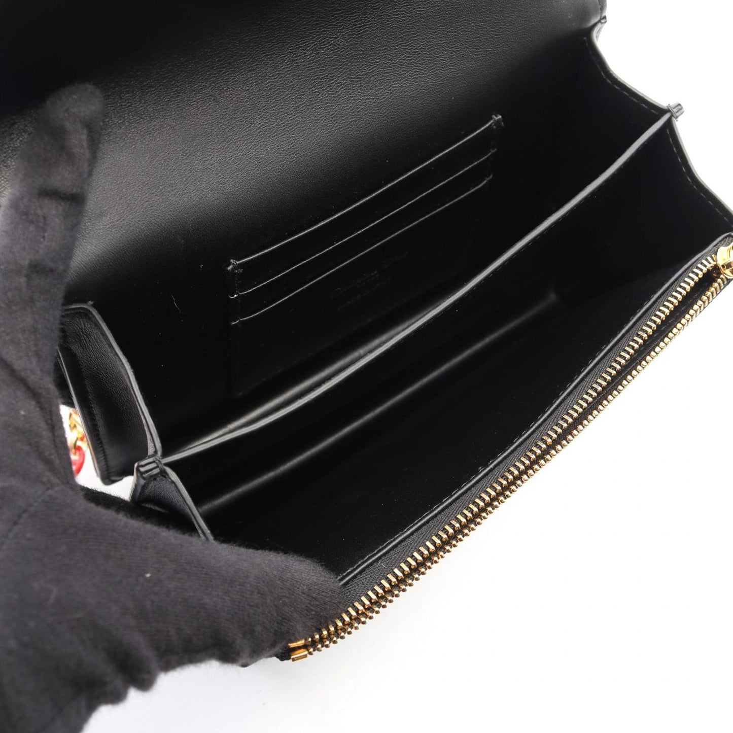 Dior Shoulder Bag Miss Caro Macro Cannage Black Leather
