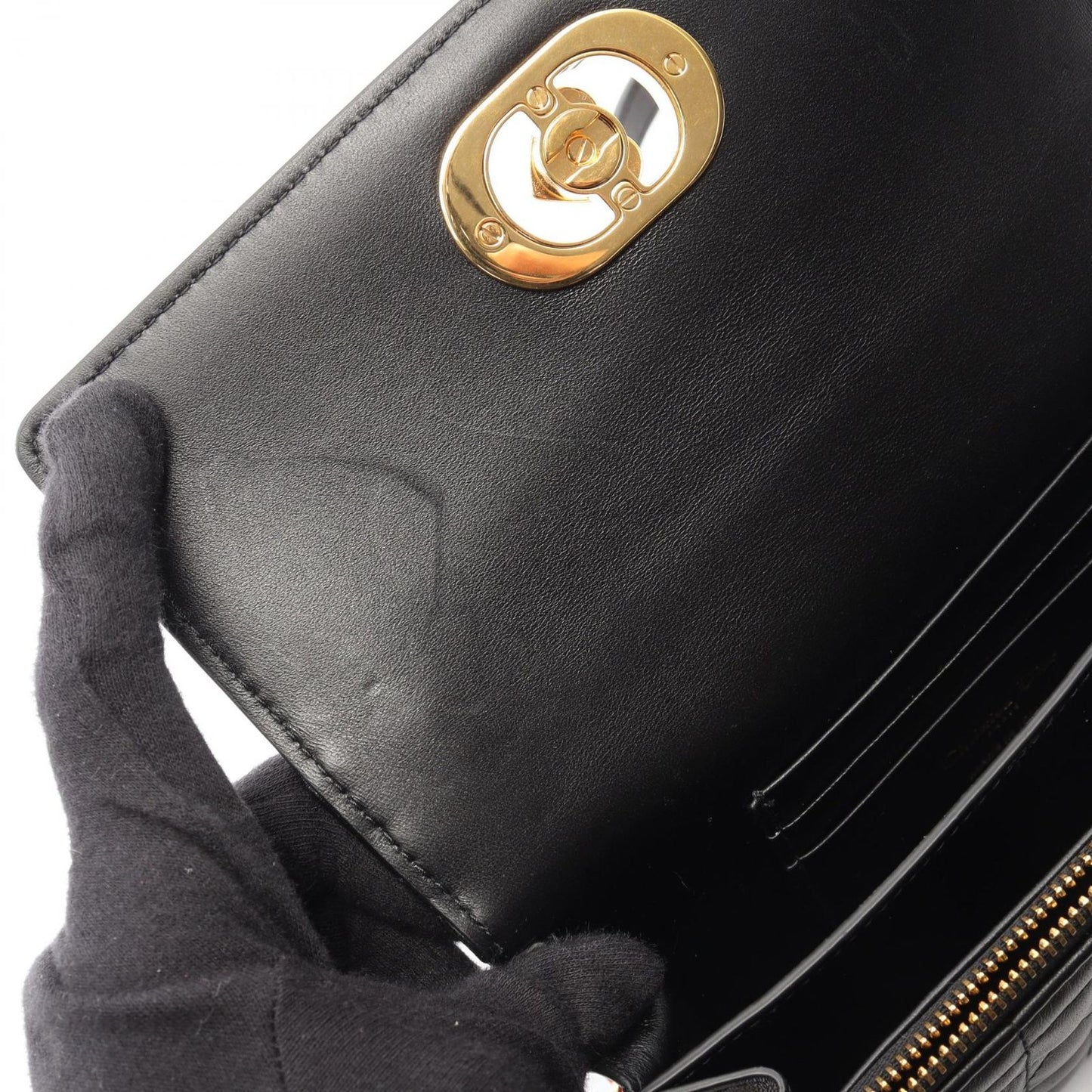 Dior Shoulder Bag Miss Caro Macro Cannage Black Leather