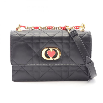 Dior Shoulder Bag Miss Caro Macro Cannage Black Leather