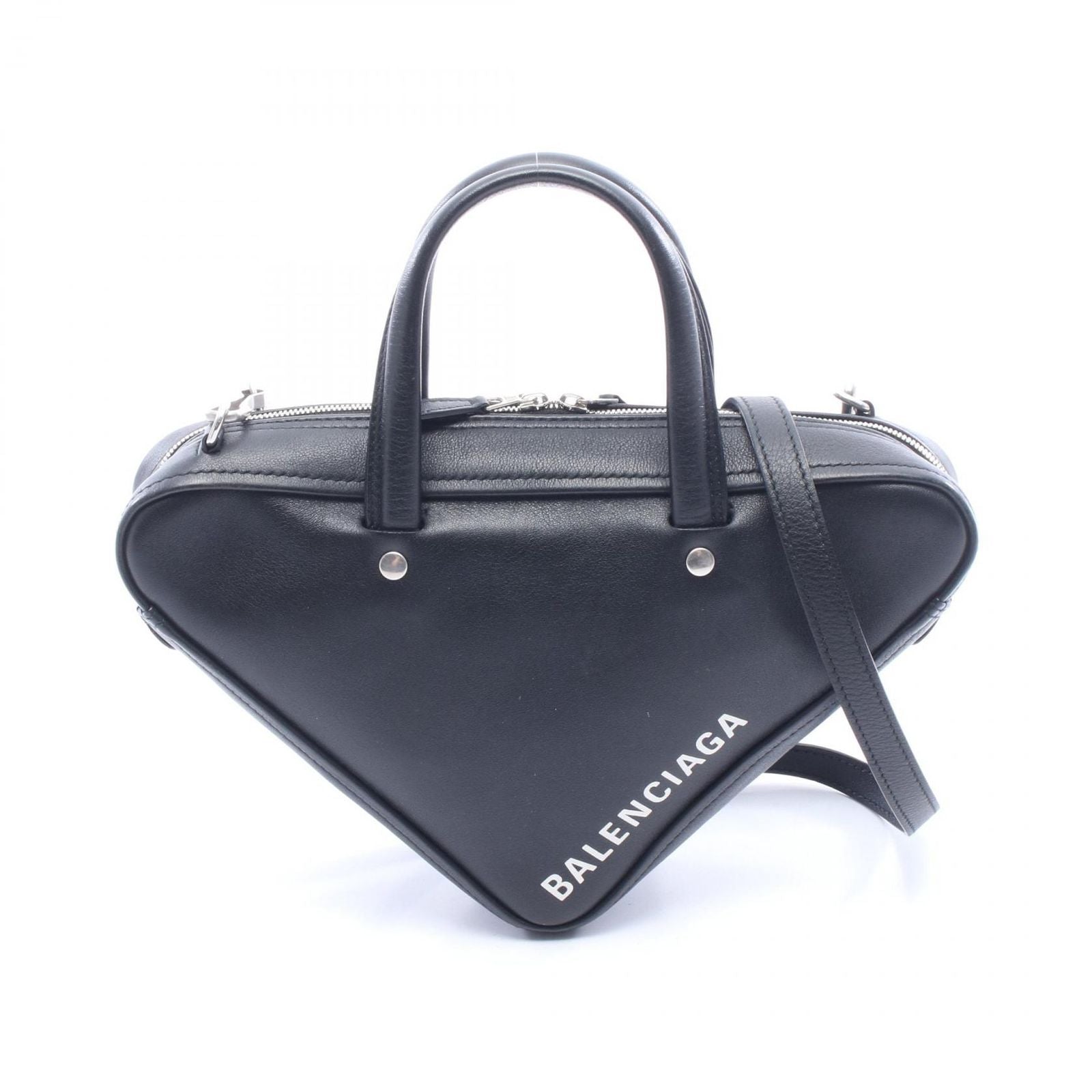 Balenciaga Handbag Triangle Duffle S 2-Way Black Leather