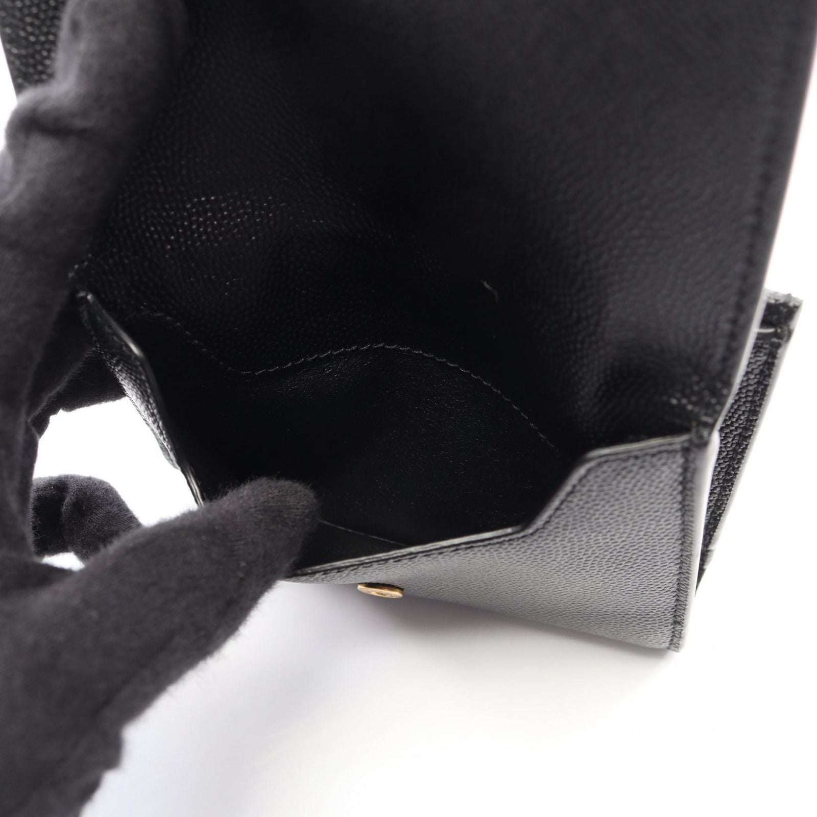 Saint Laurent Paris Bifold Wallet Uptown Compact Black Leather