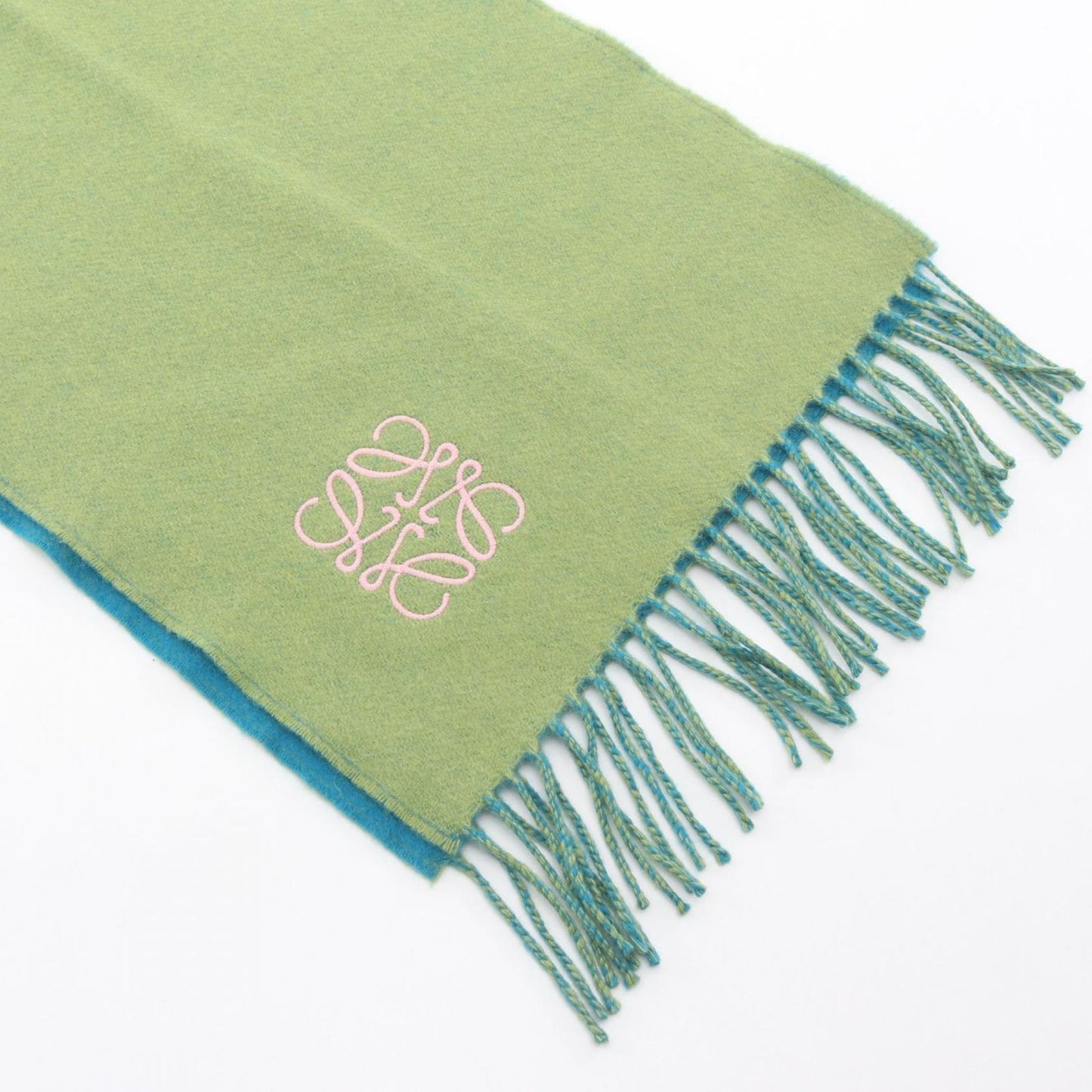 Loewe Scarf Anagram Bicolor Green Wool