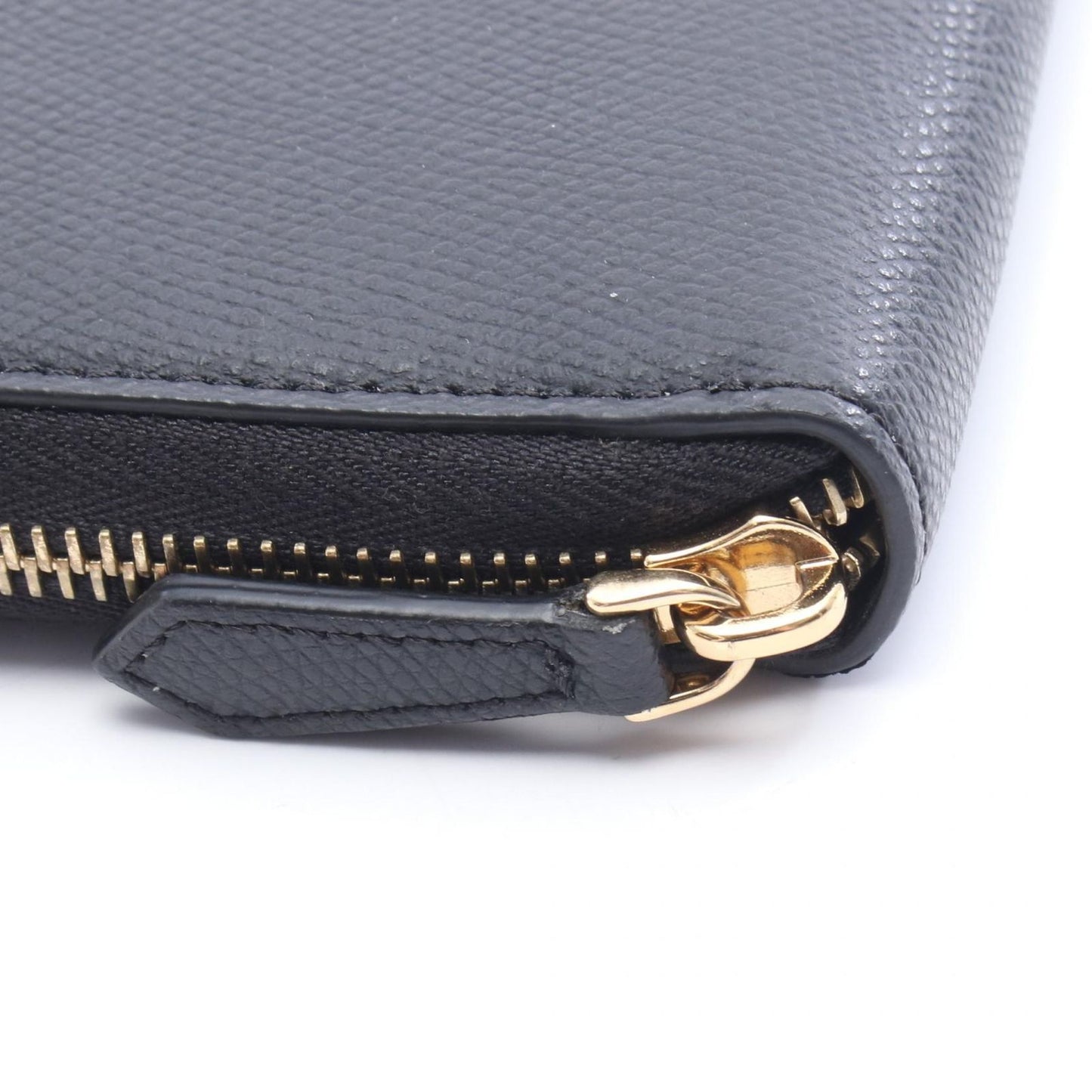 Fendi Round Wallet Bug's Eye Black Leather