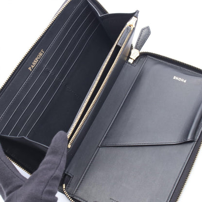 Fendi Round Wallet Bug's Eye Black Leather